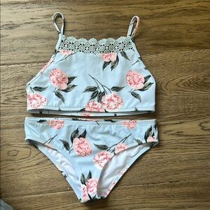 Billabong Cream Bikini Bottom with Red Logo